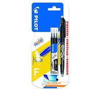 PILOT Frixion - Bolígrafo roller borrable (punta fina de 0,5 mm, incluye 3 recambios), color negro