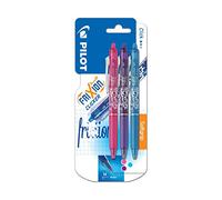 Pilot Pen Bolígrafo roller FriXion Clicker – tinta de gel borrable – pack 3 (rosa, morado, azul)