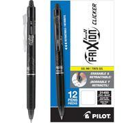 PILOT, FriXion Clicker - Bolígrafos de gel borrables, punta fina de 0,7 mm, 12 unidades, color negro