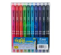 Pilot FriXion Clicker - Bolígrafos de tinta de gel borrables, recargables y retráctiles, punta fina, tintas de colores surtidos, bolsa de 10 unidades (11336)