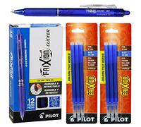 Pilot, FriXion Clicker - Bolígrafos de gel borrables, punta fina, 0,7 mm, 12 unidades, color rojo