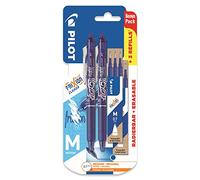 Pilot - Bolígrafo retráctil Frixion Clicker - tinta azul 0,7 mm, paquete 2 + 6 recambios adicionales
