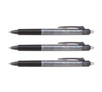 Pilot FriXion Clicker - Juego de 3 unidades, 0,5 mm, color negro