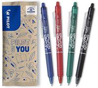 Pilot Frixion Clicker - Paquete de 4 bolígrafos de tinta gel con trazo medio, multicolor