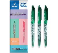 PILOT Frixion FR7 - Bolígrafo de punta redonda borrable con calor y fricción, punta de 0,7 mm, 3 unidades, color verde