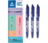 PILOT Frixion FR7 - Bolígrafo de punta redonda borrable con calor y fricción, punta media de 0,7 mm, en paquete de regalo, paquete de 3 (azul)