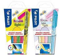 Pilot FriXion Light - Marcador que se puede borrar, set de 12 piezas, colores pastel y neón