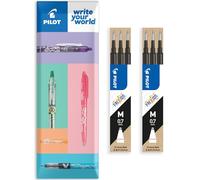 Pilot Frixion - Recambio borrable de calor y fricción, línea mediana de 0,7 mm, paquete de 6 recambios, 2 paquetes en embalaje de regalo, color negro