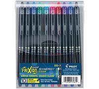 Pilot FriXion Synergy Clicker - Bolígrafos de tinta de gel borrables, recargables y retráctiles, punta extrafina, colores de tinta surtidos, paquete de 10 (17481)