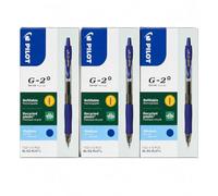 PILOT G-2 0.7 Azul - Pack de 3 Cajas de 12 Bolígrafos Gel, 36 Bolígrafos en Total - Tinta Azul