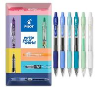 PILOT G-2 - Bolígrafos retráctiles de tinta de gel (0,7 mm, 6 unidades, en caja de regalo), color océano