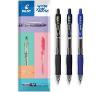 PILOT G-2 - Bolígrafos retráctiles de tinta de gel, punta de punta de 0,7 mm, en paquete de regalo, juego de 3 unidades, juego profesional oscuro