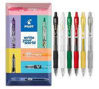 PILOT G-2 - Bolígrafos retráctiles de tinta de gel, punta de punta de 0,7 mm, en paquete de regalo, paquete de 6 unidades, colores navideños