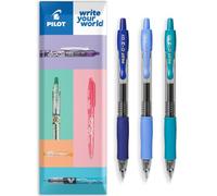 PILOT G-2 - Bolígrafos retráctiles de tinta de gel, punta de punta de 0,7 mm, juego de 3 almohadas, juego de tonos azules