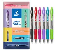 Pilot G-2 - Bolígrafos retráctiles de tinta de gel, punta de punta de 0,7 mm, juego de 6 unidades, color Swatch