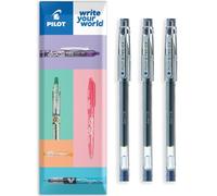 Pilot G-Tec C4 - Bolígrafo de bola de tinta de gel de 0,4 mm - Línea de 0,2 mm - En embalaje de regalo con sobre - Pack de 3 (Azul)