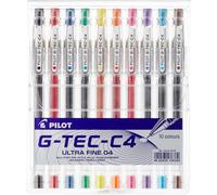 Pilot G-TEC-C4 Tinta Gel con Capuchón Trazo 0,2mm (Pack de 10 Colores)