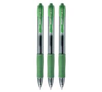 Pilot G2 07 Bolígrafo Retráctil Tinta de Gel Punta 0,7mm Recargable Color Verde (Pack de 3 Uds.)