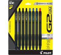 PILOT G2 Edge negro, azul y rojo, caja de 8 quilates, punta fina de 0,7 mm