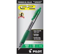 PILOT, G2 Premium - Bolígrafos de gel de punta fina de 0,7 mm, color verde, 12 unidades