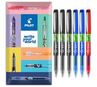 Pilot GreenBall - Bolígrafo de tinta líquida, gama Begreen 89% reciclado, paquete de 6 bolígrafos, punta mediana de 0,7 mm, ideal para escribir, escuela, hogar, revisión, oficina (mixto)
