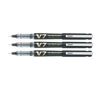 Pilot Hi-TechPoint V7 Begreen - Juego de 6 patines recargables (punta media, tinta líquida), color negro