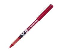 Pilot - Hi-Tecpoint V5 - Bolígrafo Roller Tinta Liquida - Rojo - Punto Fino - (Caja 12 unidades)