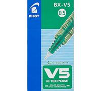 Pilot Bolígrafo de tinta líquida V-5 Hi-Tecpoint Punta 0,3 mm Verde (12 unidades)