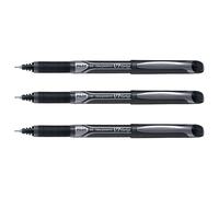 Pilot Hi-Tecpoint V7 Grip Bolígrafo Roller Punta Aguja 0,7mm Tinta Líquida Negro (Pack de 3)