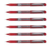 Pilot Hi-Tecpoint V7 Grip Bolígrafo Roller Punta Aguja 0,7mm Tinta Líquida Rojo (Pack de 6)