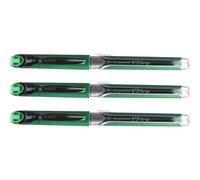Pilot Hi-Tecpoint V7 Grip Bolígrafo Roller Punta Aguja 0,7mm Tinta Líquida Verde (Pack de 3)