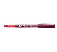 Pilot Hi-Tecpoint V7 - Lote de 6 bolígrafos roller (tinta líquida, punta media), color rojo