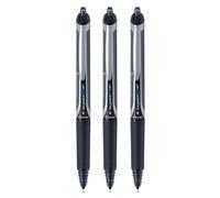 Pilot Hi-Tecpoint V7 Retráctil Bolígrafo Roller Punta Aguja 0,7mm Tinta Líquida Negro (Pack de 3)