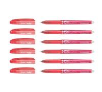 Pilot Juego de 6 bolígrafos roller FriXion Point 0,5, color rojo