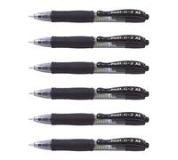 PILOT Juego de 6 Mini G2 Gel Rollerball Tinta Bolígrafo con 0.4mm Línea XS7 Hada 0.7mm (Negro)