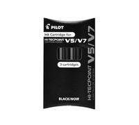 PILOT Lot de 12 Sets 3 Cartouches V5/7 Rechargeable Noir