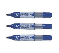 PILOT Lot de 3 Marqueurs pour tableau blanc V BOARD MASTER, Biseauté, Bleu