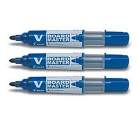 PILOT Lot de 3 Marqueurs pour tableau blanc V BOARD MASTER Pte Ogive Moyenne Bleu