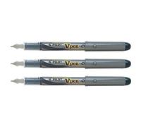 PILOT Lot de 3 Stylos plume V-Pen, couleur de l'encre: noir