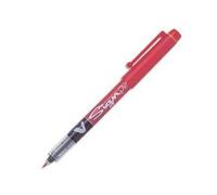 Pilot - Lote de 12 bolígrafos de fieltro de punta de nailon, ancho de trazo 0,6 mm, tinta líquida roja V-SIGN PEN