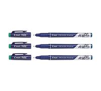 Pilot - Lote de 3 bolígrafos de fieltro Fineliner Frixion borrable, punta fina, color verde