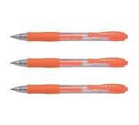 Pilot - Lote de 3 bolígrafos de tinta de gel G2 07 Neón, color naranja neón