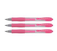 Pilot - Lote de 3 bolígrafos de tinta de gel G2 07, punta mediana de neón, color rosa
