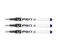 Pilot - Lote de 3 bolígrafos desechables V-Pen borrable punta media, color morado