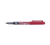 Pilot - Lote de 3 bolígrafos fieltro V Sign Pen PTE media 0,6 mm rojo
