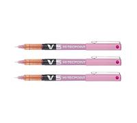 Pilot Bolígrafo roller V-5 – tinta líquida, punta fina – rosa