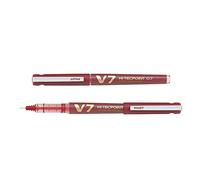 Pilot - Lote de 3 bolígrafos recargables Hi-Techpoint V7 Begreen PTE media tinta líquida rojo