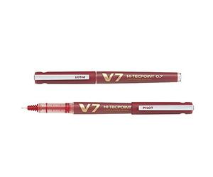 Pilot - Lote de 3 bolígrafos recargables Hi-Techpoint V7 Begreen PTE media tinta líquida rojo
