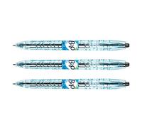 Pilot - Lote de 3 bolígrafos retráctiles, tinta de gel B2P, punta media, color negro