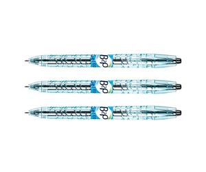Pilot - Lote de 3 bolígrafos retráctiles, tinta de gel B2P, punta media, color negro